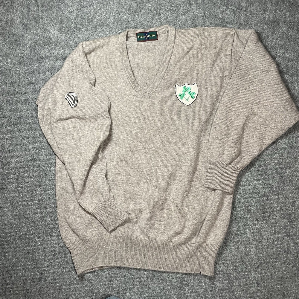 Glenmuir Lambs Wool Sweater Mens Medium Scotland‎ Lansdowne Grey Clober Golf